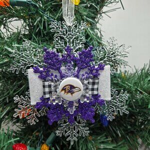 NWT Baltimore Ravens Ornament NFL Football Christmas Holiday Decor OOAK Handmade